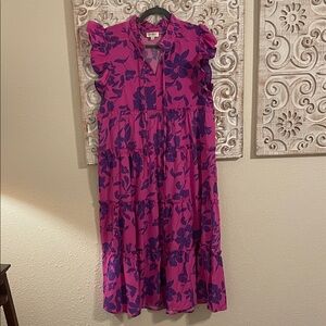 Umgee Pink and Purple Floral Maxi Dress